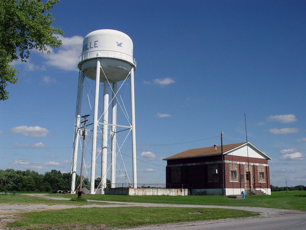 Elkville, IL A tall person could trip over this water tower. photo