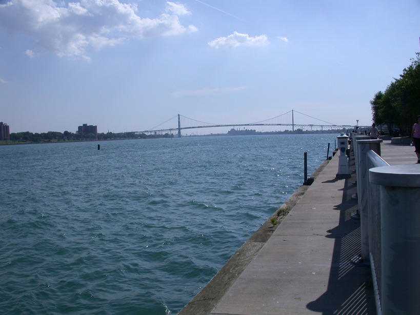 Detroit, MI Picture of the bridge that connects Detroit to Windsor