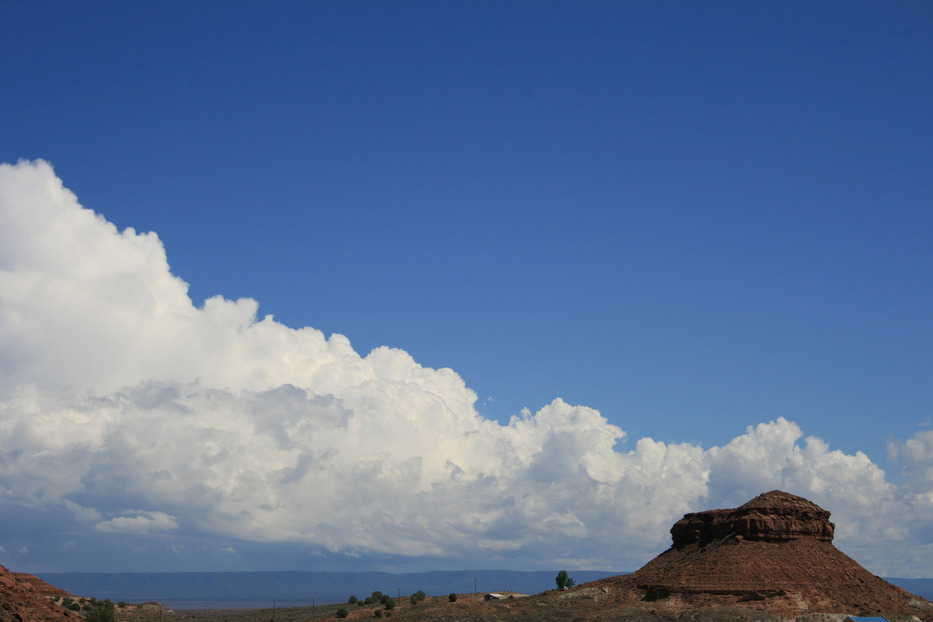 Fredonia, AZ Monsoon storm clouds head toward "F" mountain in