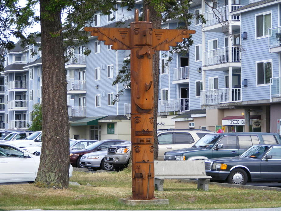 Birch Bay, WA Totem Pole outside apartments near the bay photo, picture, image (Washington) at