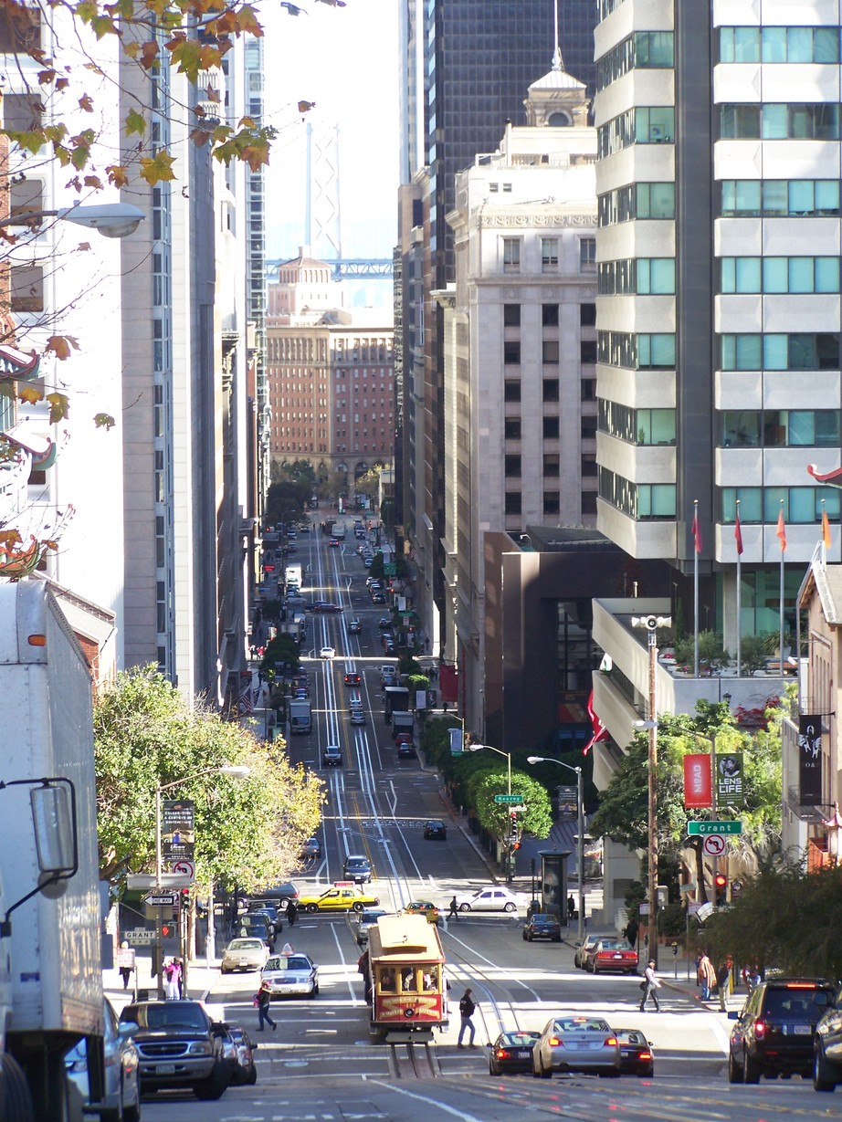 San Francisco, CA California St from Nob HIll photo, picture, image
