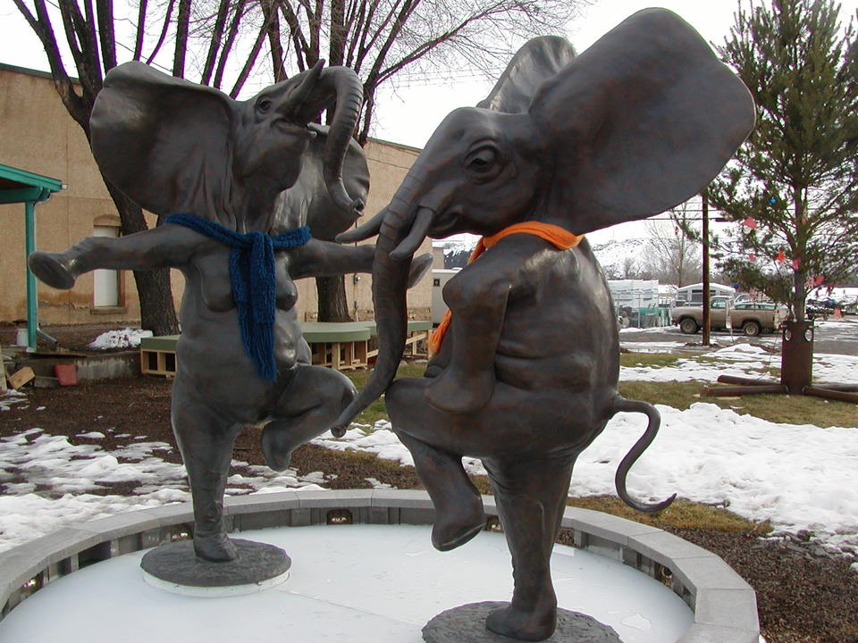 Hotchkiss, CO Dancing Elephants, by Jim Aegis, at Creamery Arts