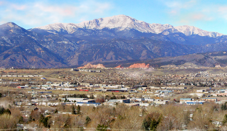 Colorado Springs, CO Southwest view of Pikes Peak photo, picture