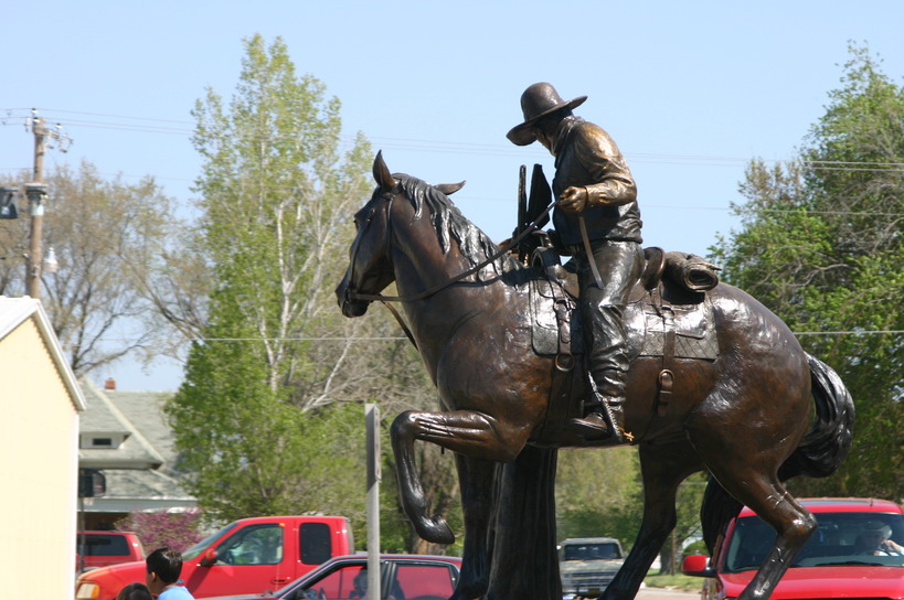 Kiowa, KS Bronze Pioneer Statue dedication April 16, 2004 Kiowa, KS photo, picture, image