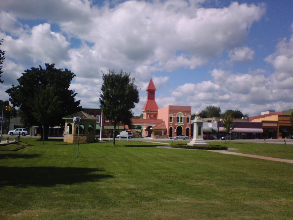 Etowah, TN Looking across the Memorial from The Train Depot and