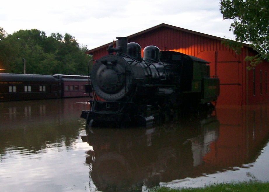 North Freedom, WI Historic Mid Continent Railroad flood photo
