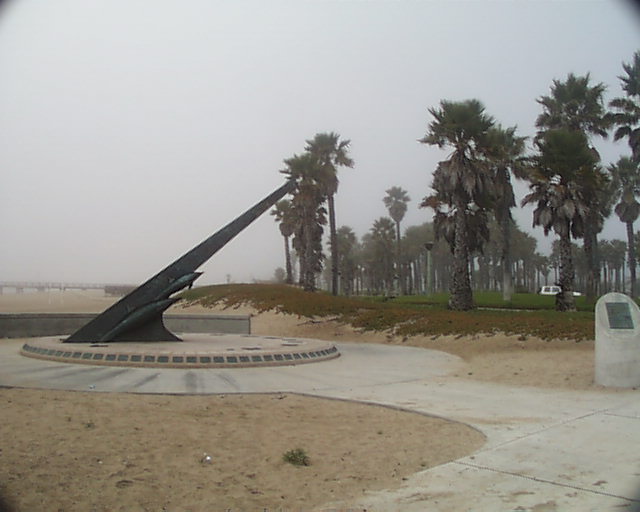 Port Hueneme, CA Sun Dial on the Beach Memorial to Alaskian Airlines
