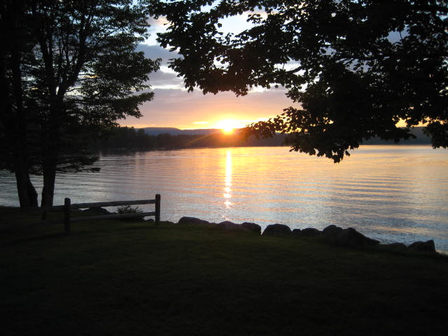 Belgrade, ME Sunset from my deck on Great Pond photo, picture, image
