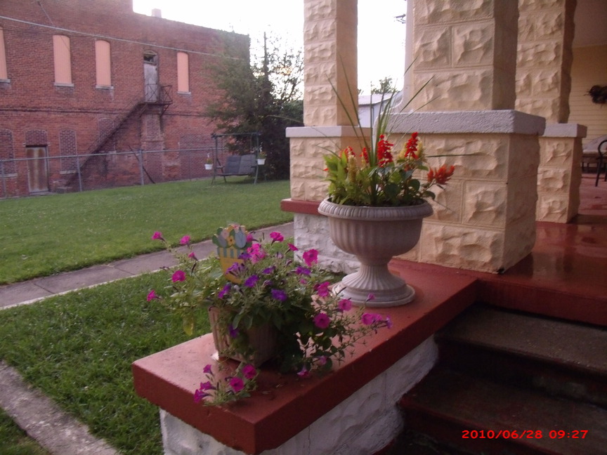 Eaton, IN My home...flowers on porch..harris street photo, picture