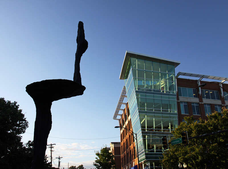 Greenville, SC Falls, Lake, Falls Sculpture in Downtown Greenville at