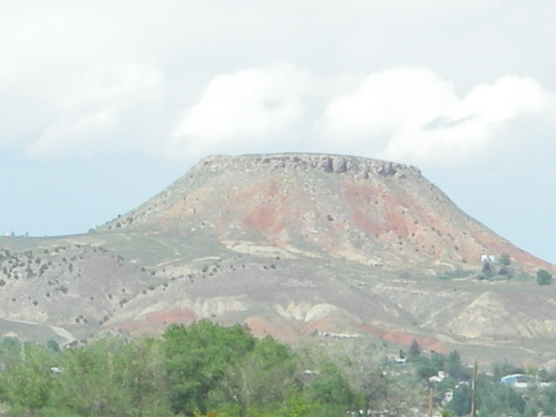 Thermopolis, WY Round Top Mountain, as you drive north through the