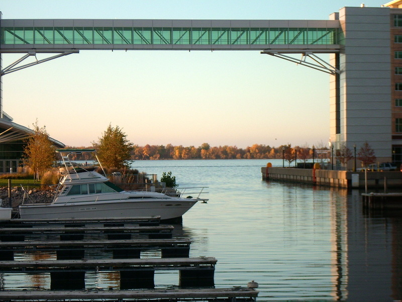 Erie, PA Presque Isle seen from the bayfront photo, picture, image