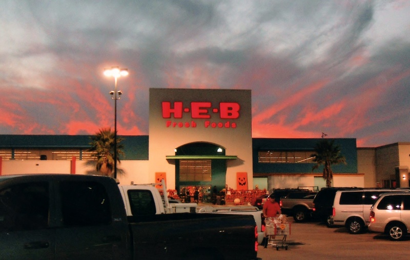 League City, TX league city, tx the sun is going down at H E B, shot