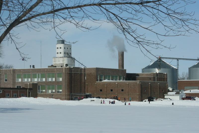 Renville, MN Renville School with Industrial Park in the Background