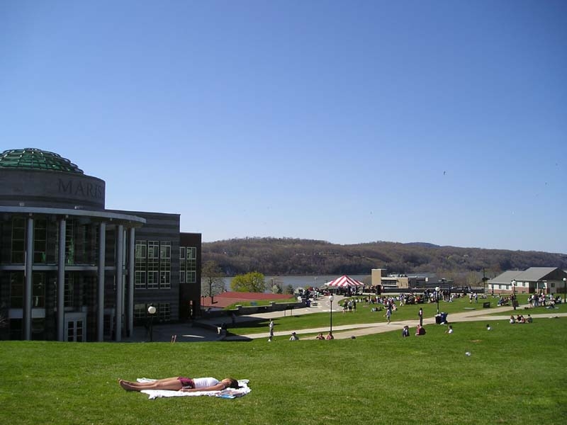 Poughkeepsie, NY The Marist College "green" on a warm day photo