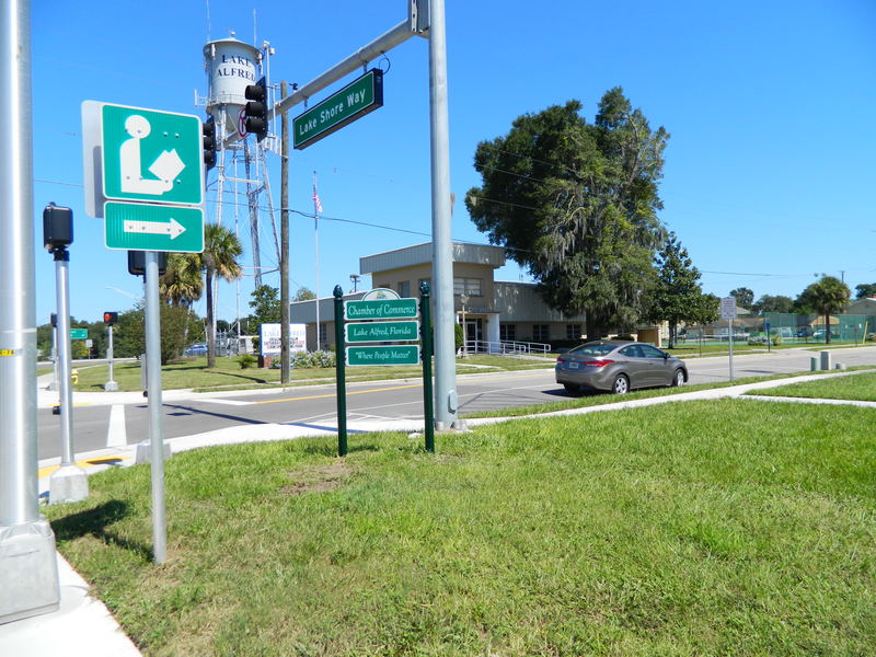 Lake Alfred, FL corner of Pomelo St. City Hall in background photo