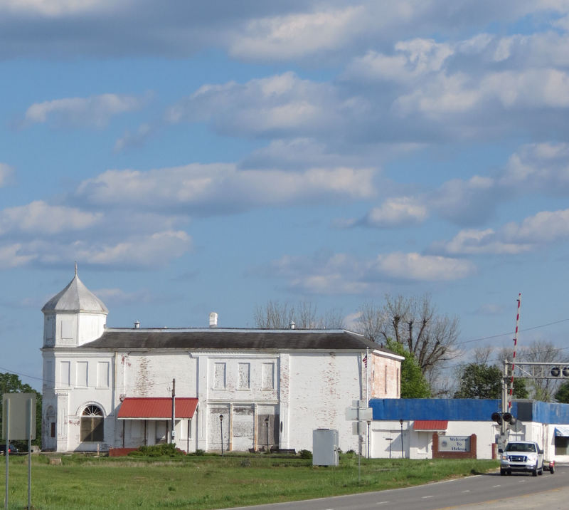 Helena, GA Blue sky over a spiritual promenade at the entrance to