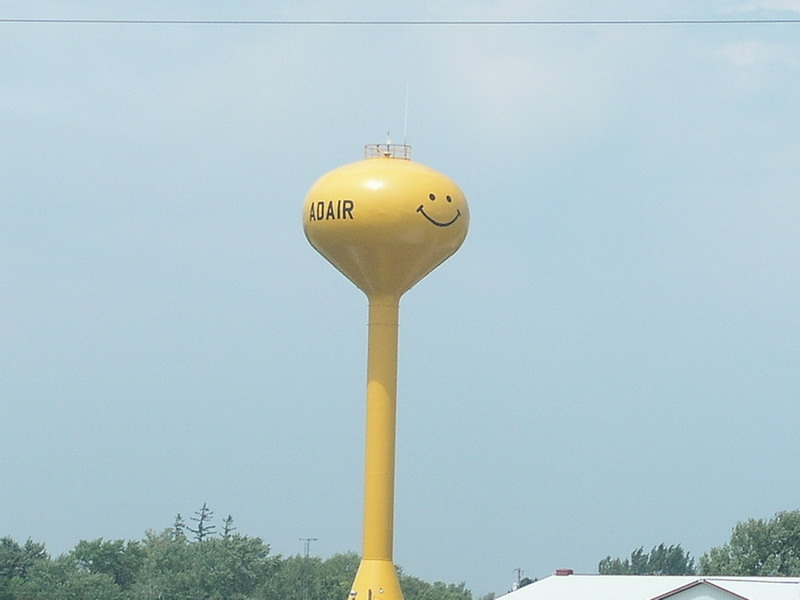 Adair, IA Local Water Tower (and the only yellow one on all of I80