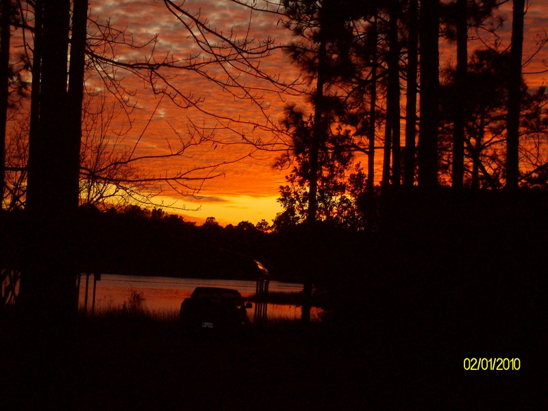 Boiling Spring Lakes, NC January sunset on North Hills Dr. photo