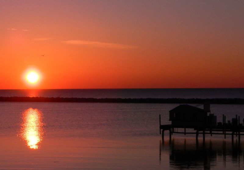 Harrisville, MI Sunrise over Harrisville Harbor photo, picture, image (Michigan) at