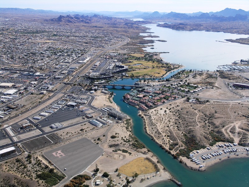 Lake Havasu City, AZ Breathtaking Lake & bridge from rented airplane photo, picture, image