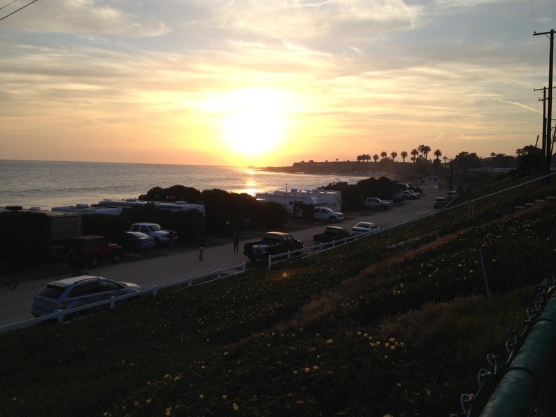 Camp Pendleton North, CA view from the bluffs at campground on Camp