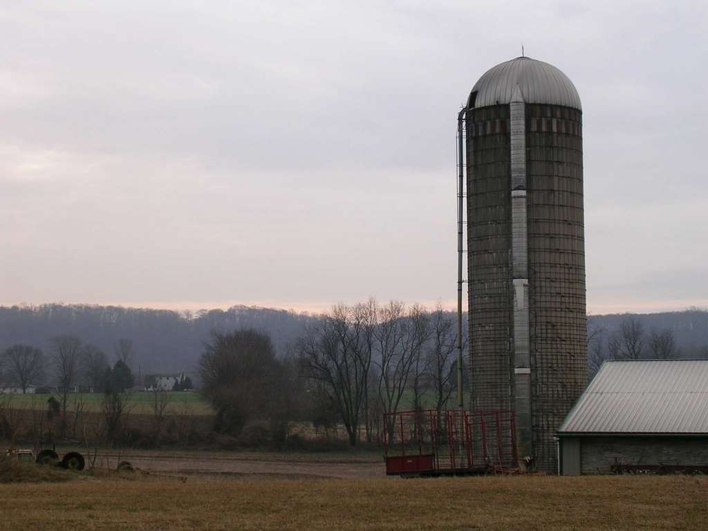 Maytown, PA Silo on Maytown Farm in Winter photo, picture, image