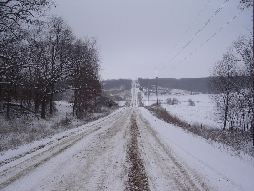 Montezuma, IA the country road,in winter time photo, picture, image