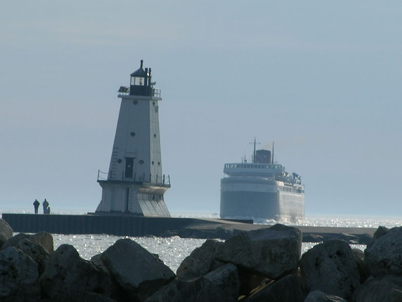 Ludington, MI Lake Michigan Ferry returning to Ludington photo
