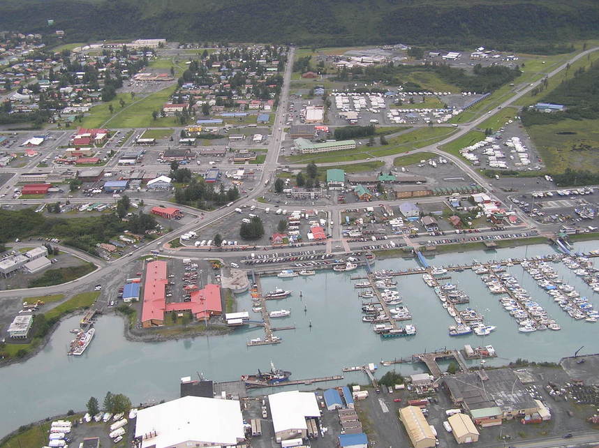 Valdez, AK aerial view photo, picture, image (Alaska) at