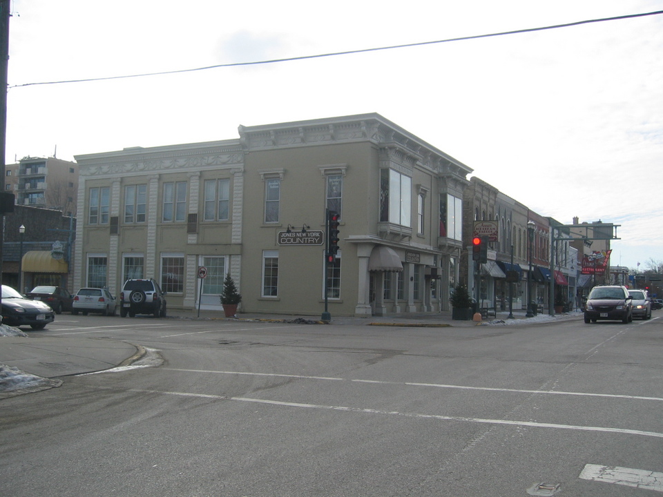 Lake Geneva, WI Downtown Lake Geneva looking southwest from Main