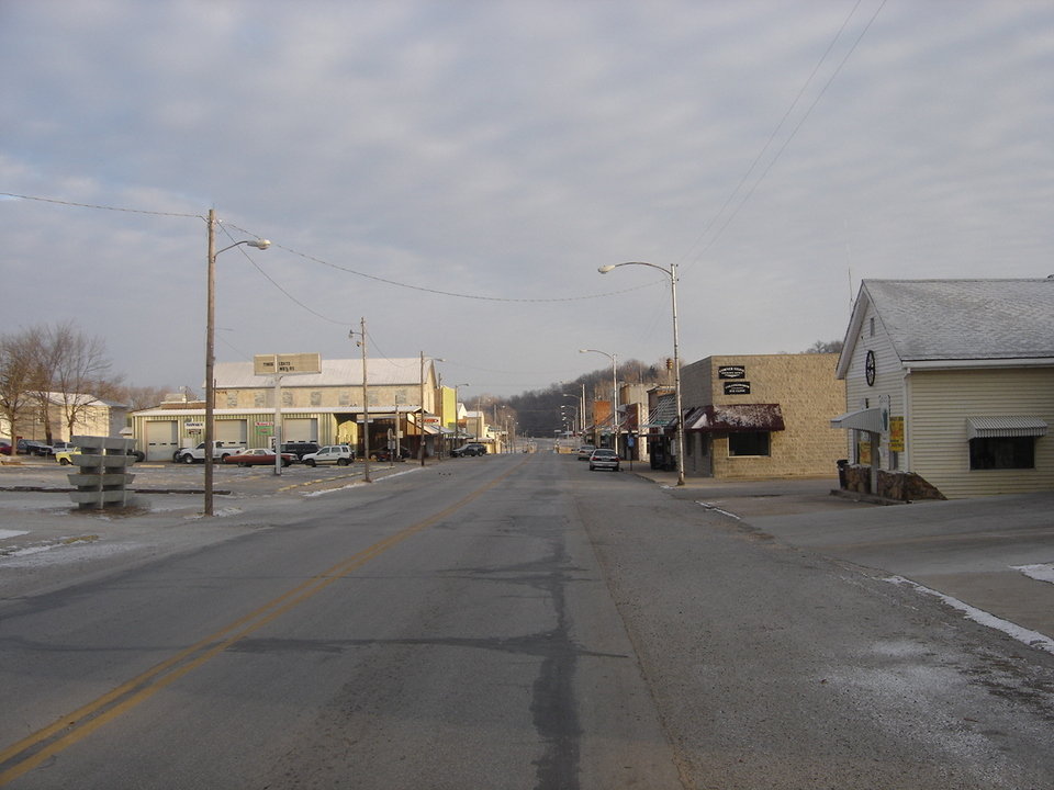 South West City, MO Looking South Up Main Street. User comment You are facing South in this
