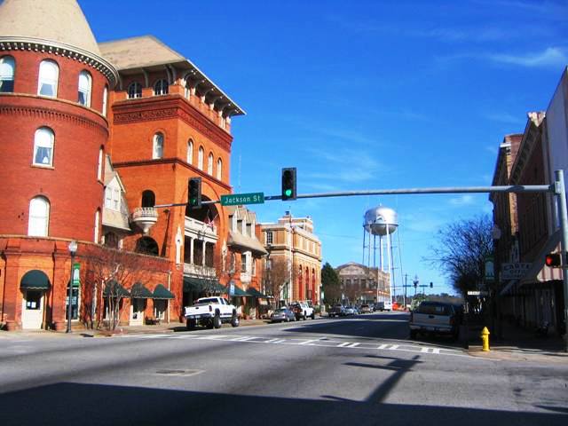 Americus, GA Downtown Americus looking East with Windsor Hotel, Old
