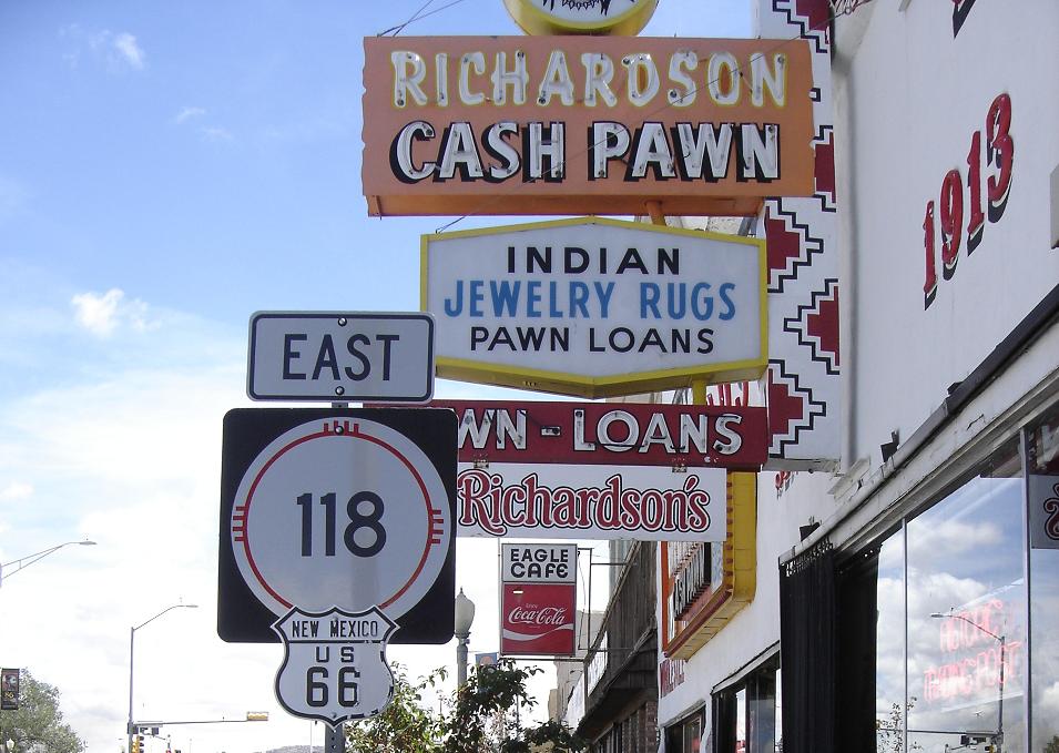 Gallup, NM Pawn Shop and Rte 66 Signage photo, picture, image (New