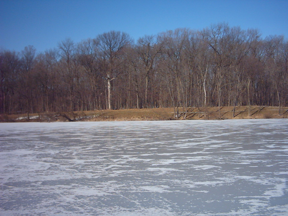 Wheeling, IL A frozen Lake Potawatomi in Wheeling, Illinois photo