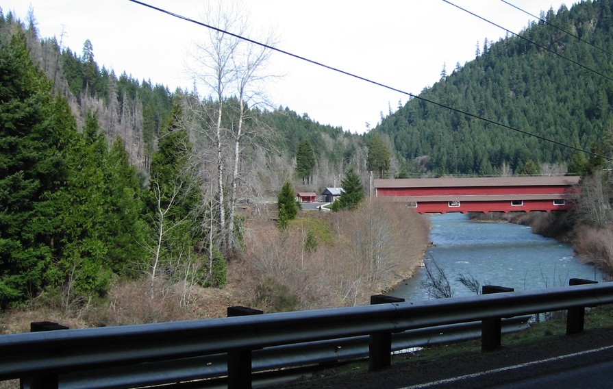Westfir, OR Red Covered Bridge photo, picture, image (Oregon) at city