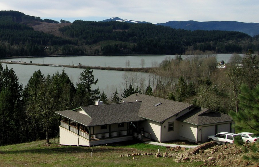 Lowell, OR Looking down on Dexter Lake photo, picture, image (Oregon