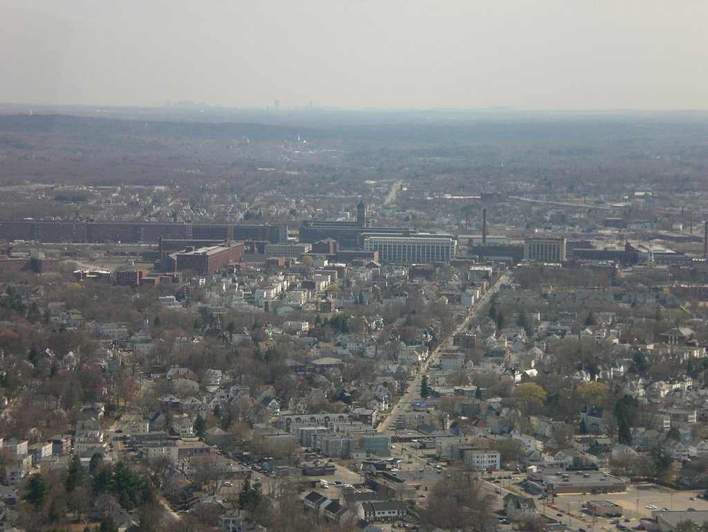 Lawrence, MA Downtown Lawrence (with Boston skyline on horizon) photo
