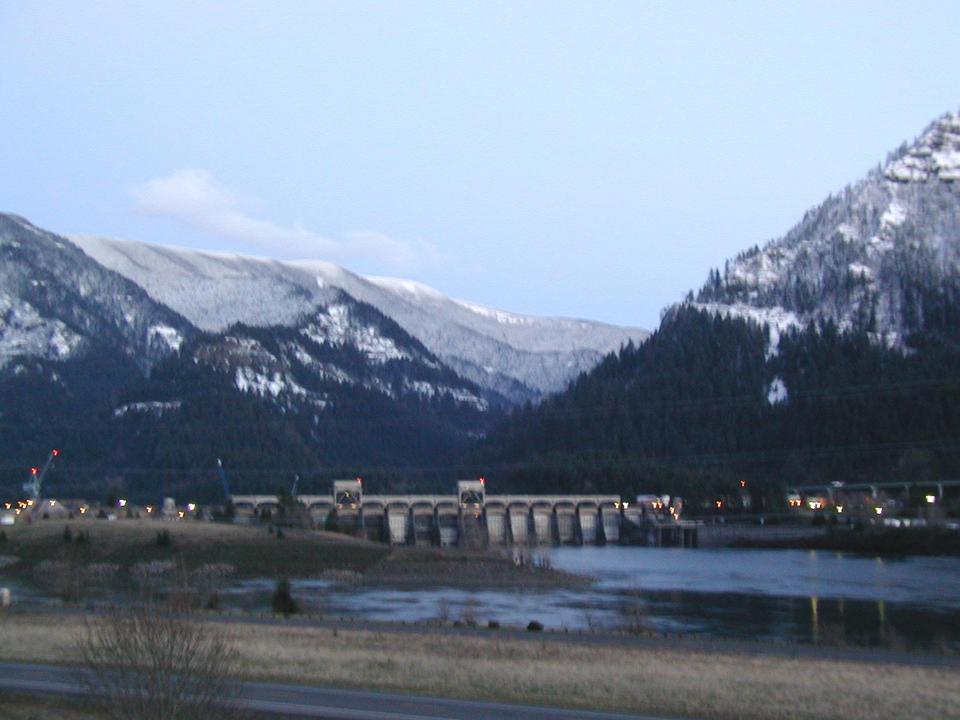 North Bonneville, WA Bonneville Dam in winter photo, picture, image