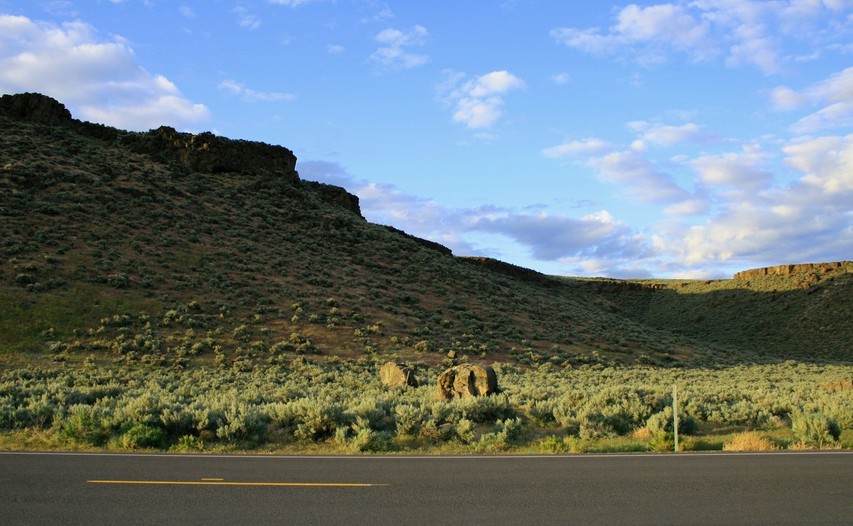 Drewsey, OR Hwy 78 under the Rimrock... photo, picture, image (Oregon