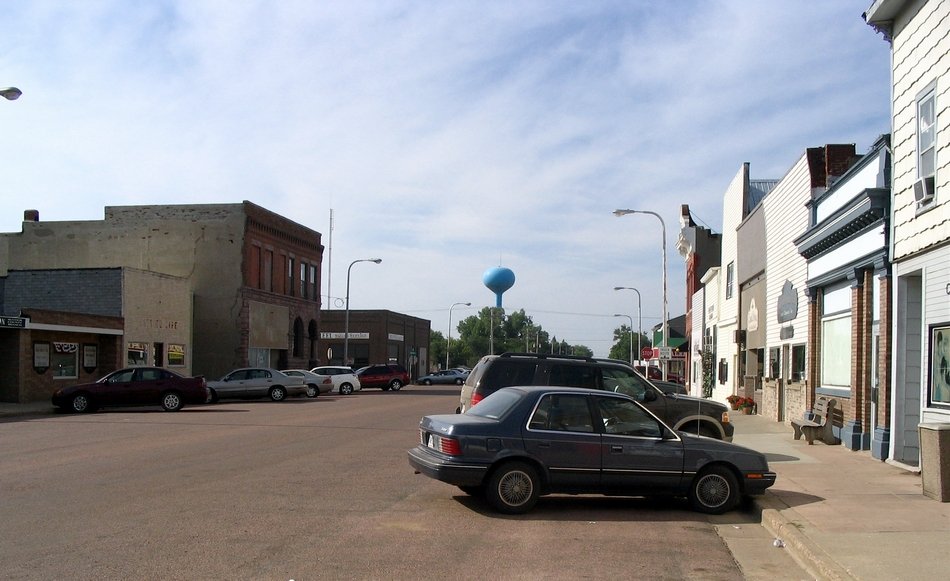 Salem, SD Business district looking at water tower. photo, picture
