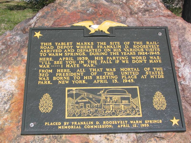 Warm Springs, GA FDR Historic Marker Old Depot at Warm Springs