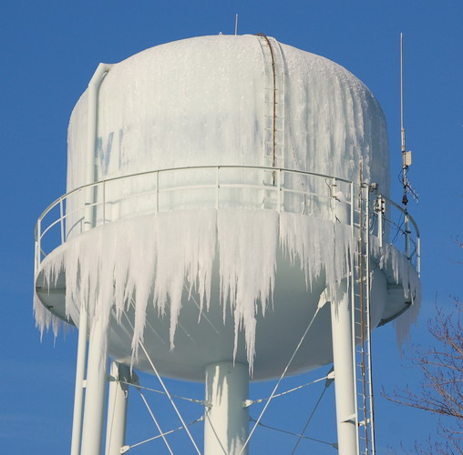 Vernon, IN Ice covered Water Tower photo, picture, image (Indiana) at