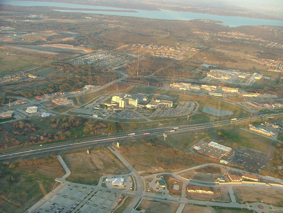 Denton, TX Denton Regional Hospital from the air. photo, picture