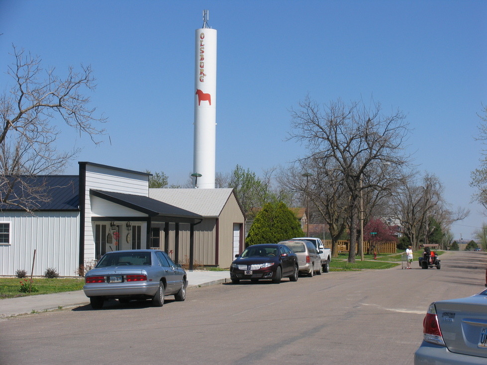 Olsburg, KS Olsburg water tower and businesses photo, picture, image (Kansas) at