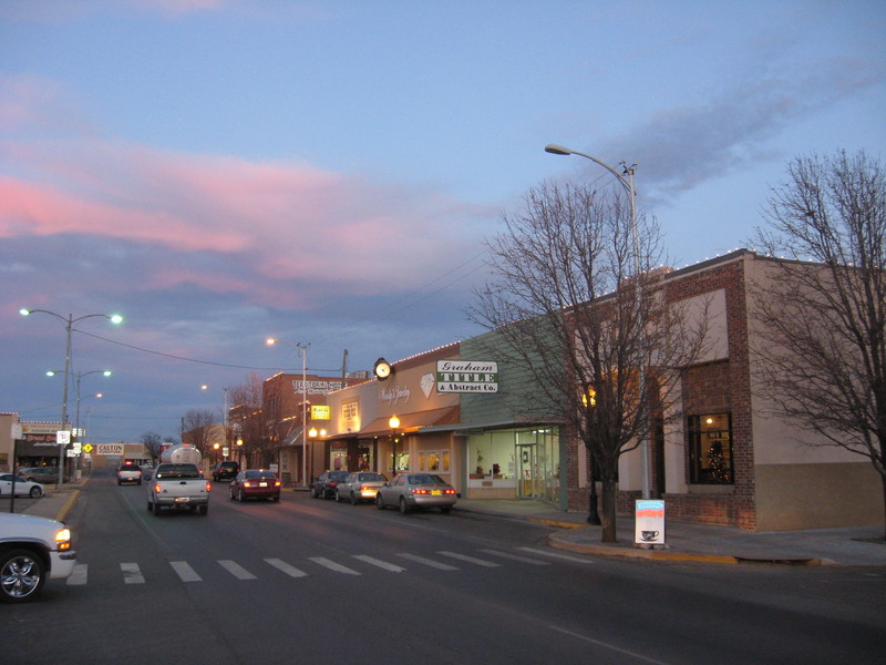 Portales, NM Downtown Twilight photo, picture, image (New Mexico) at