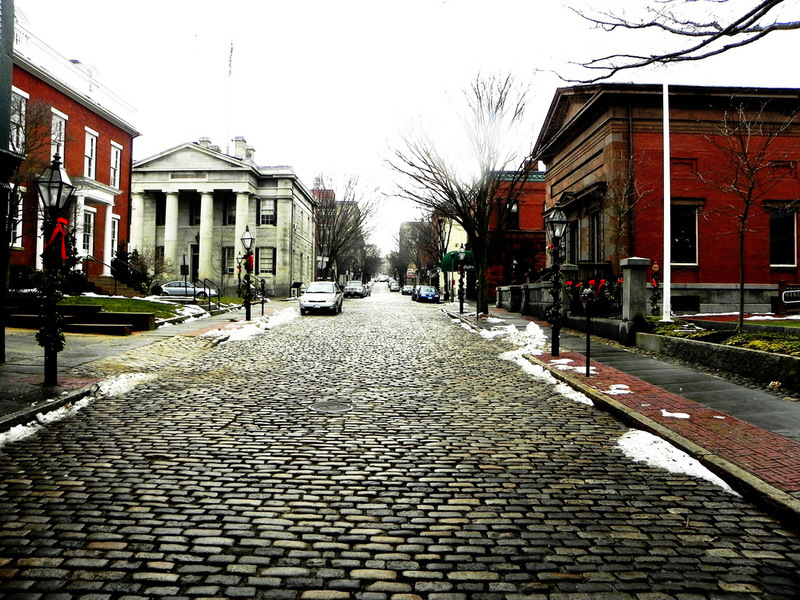 New Bedford, MA Downtown, with visitors centre on the right. photo