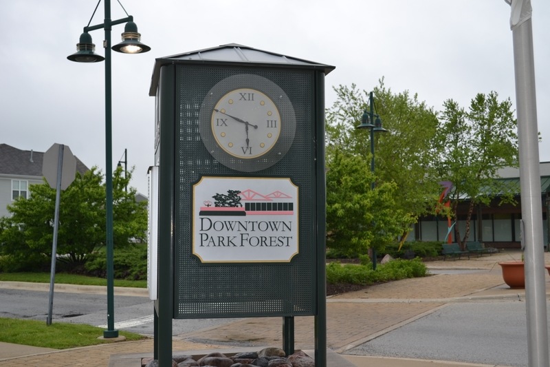 Park Forest, IL Downtown Park Forest clock photo, picture, image (Illinois) at