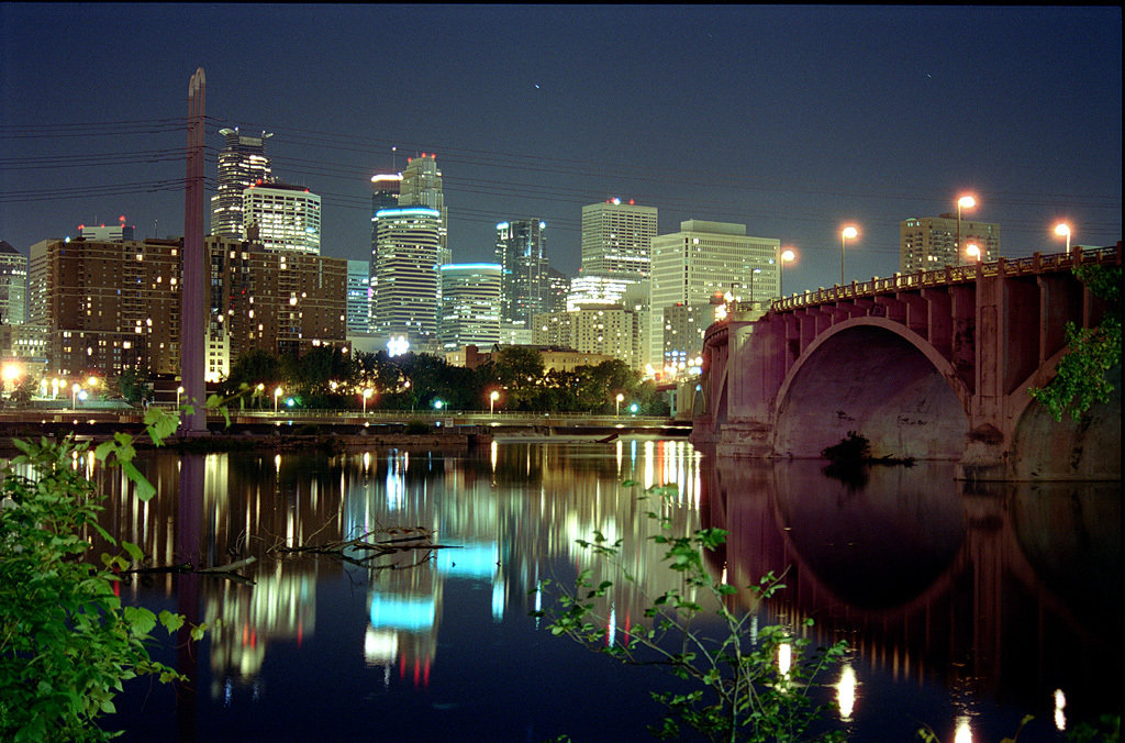 Minneapolis, MN Downtown Night view photo, picture, image (Minnesota
