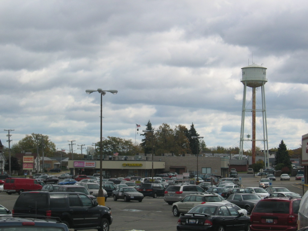 Antioch, IL Looking east down the strip mall on Orchard street photo